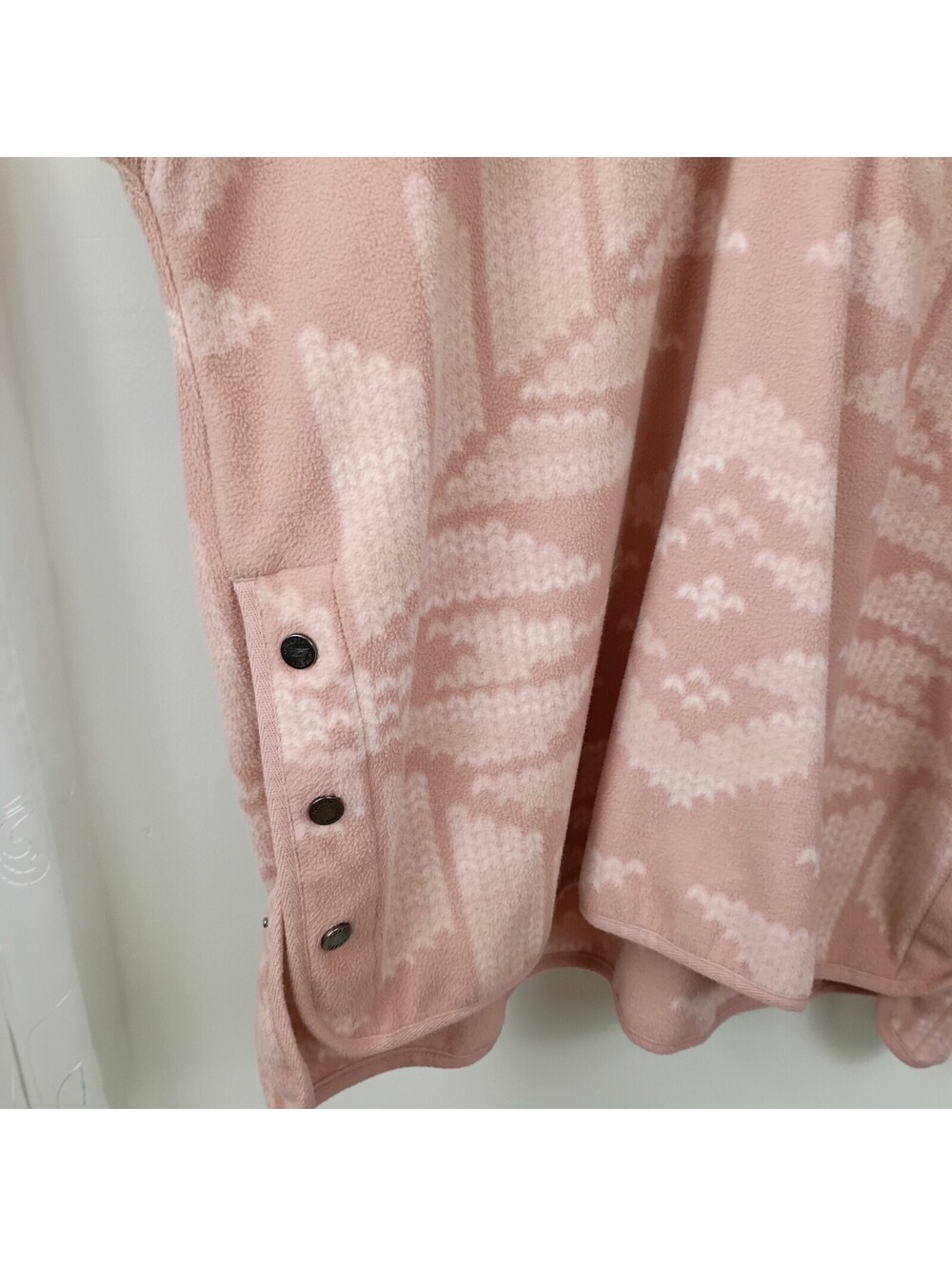 Chaps Southwest Fleece Fluffy Tribal Aztec Print Sweater Pink Ivory Sz XXL - Picture 2 of 9